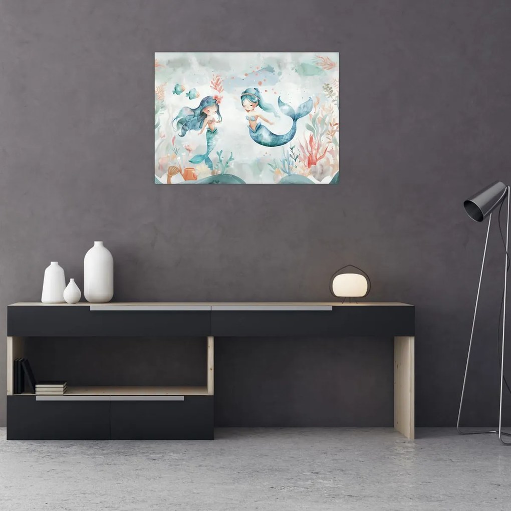 Tablou pe sticlă - Sirene (70x50 cm)