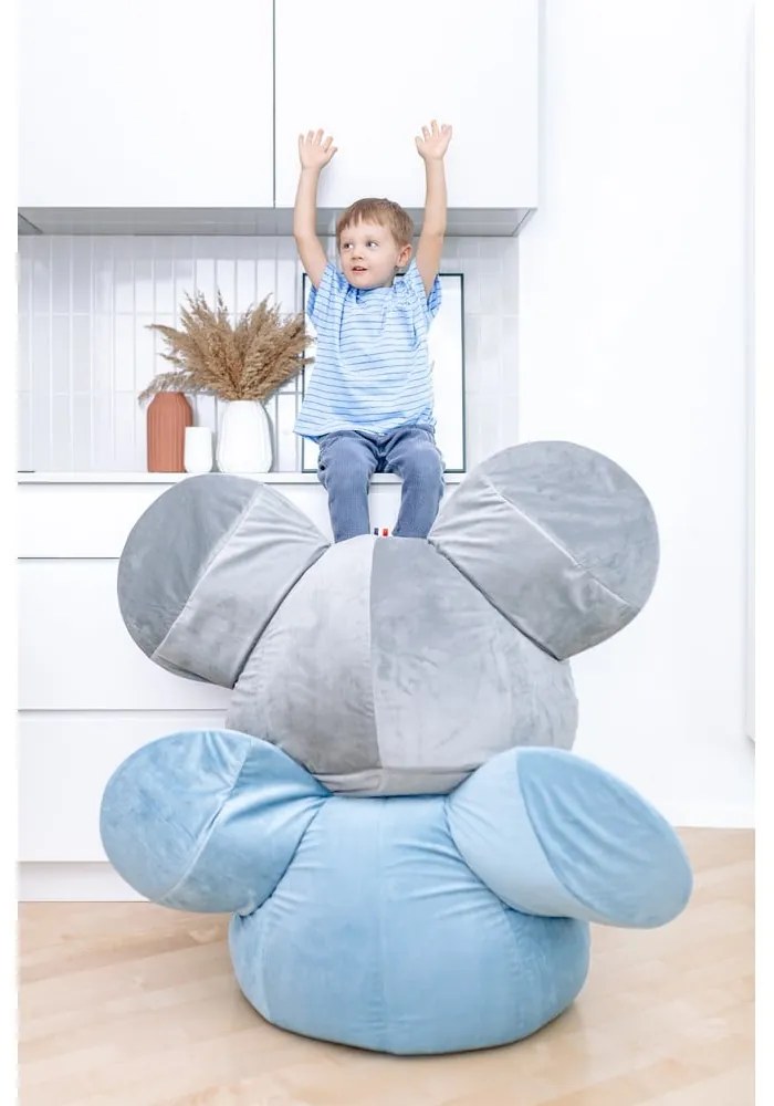 Fotoliu puf pentru copii albastru Ears – The Brooklyn Kids