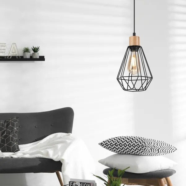 Lustră pe cablu Brilagi WOODY BASKET 1xE27/60W/230V stejar