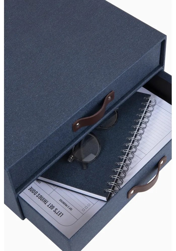 Organizator cu 2 sertare pentru documente Bigso Box of Sweden Birger, 33 x 25,5 cm, albastru închis