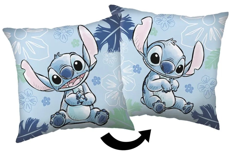 Pernă pentru copii din polar/fleece 40x40 cm Lilo and Stitch "Blue" – Jerry Fabrics