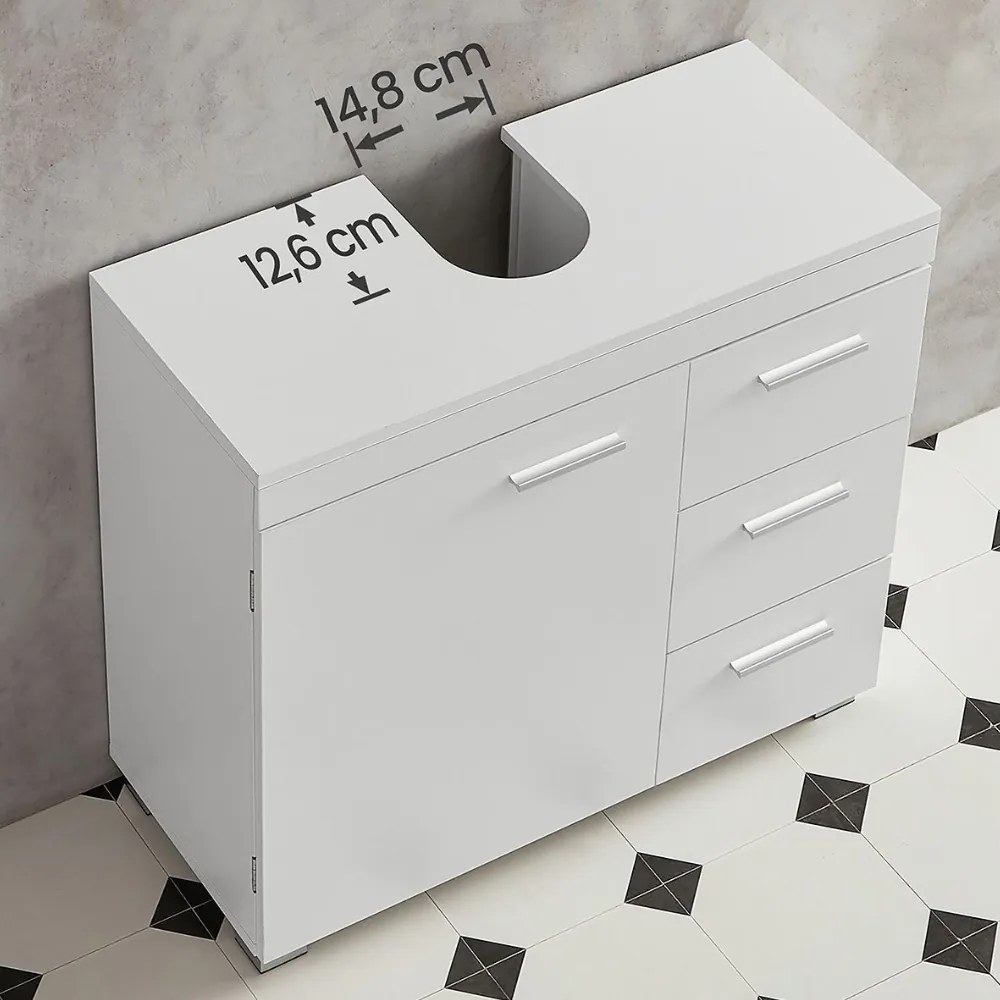 Dulap pentru chiuvetă IVY, 30x70x64 cm, alb Vasagle