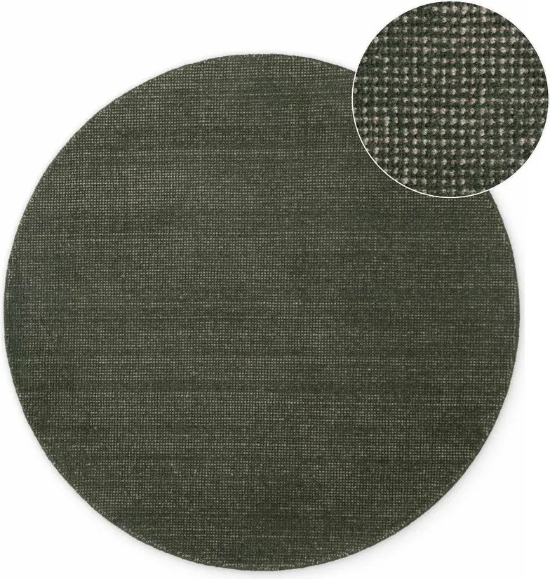 Covor verde închis țesut manual rotund din lână ø 160 cm Greenwich – Ted Baker