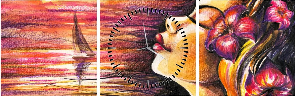 Tablou - Amintiri de vară (cu ceas) (90x30 cm)