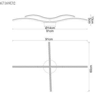 Globo 67169D2 - Lustră LED aplicată JULES LED/20W/230V