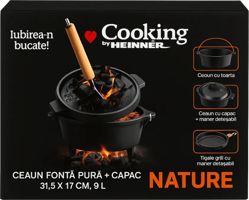 Ceaun Fonta Pura Heinner Cu Capac 2IN1 31.5X17 Cm 9L