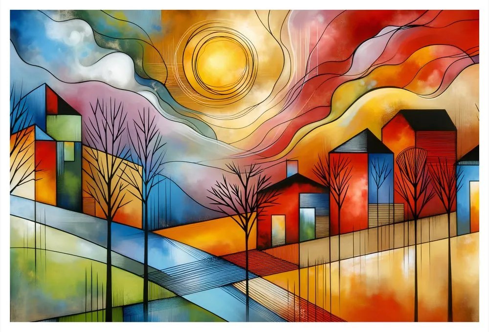 Tablou sat colorat
