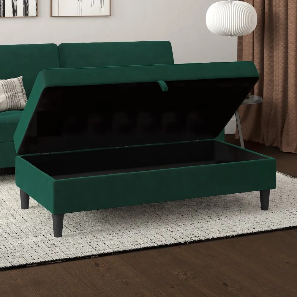 Taburet verde cu tapițerie din catifea Presley – Støraa