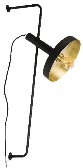 Lampa de perete design modern WHIZZ negru/auriu