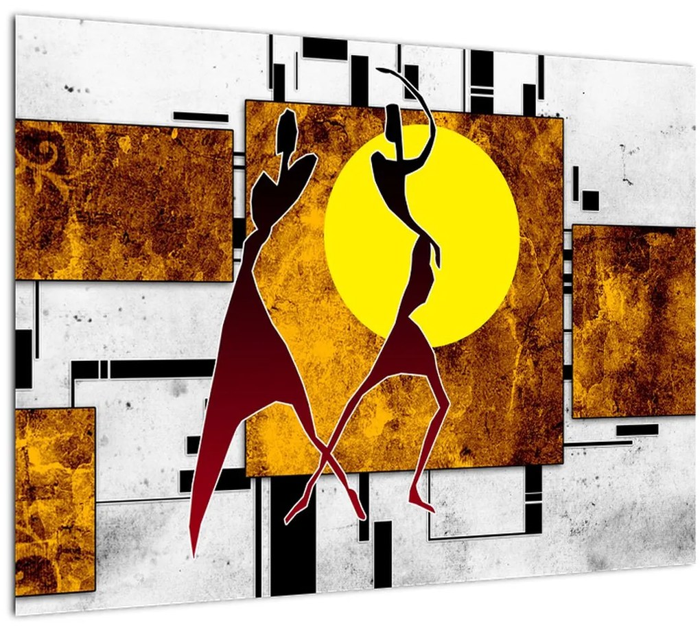 Tablou pe sticlă cu pictură epochală străveche (70x50 cm)