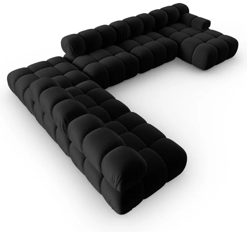 Canapea neagră cu tapițerie din catifea 379 cm Bellis – Micadoni Home