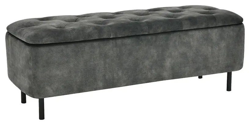 Bancheta cu spatiu de depozitare Catifea Verde inchis, EN VOGUE 120cm