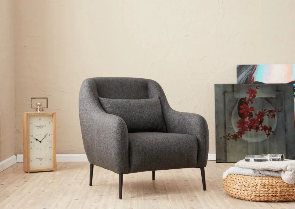 Fotoliu Venus, Poliester / Linen, Antracit