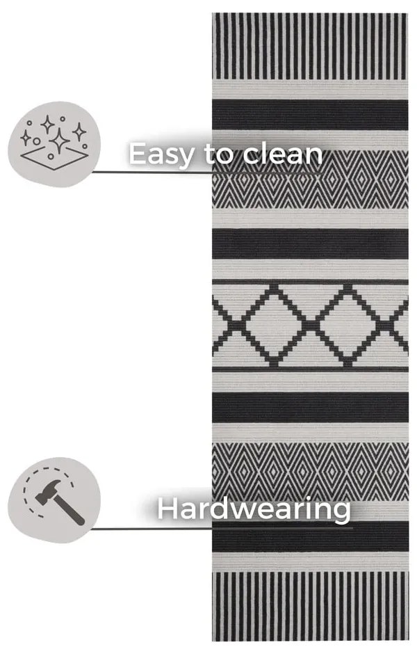 Covor de bucătărie / traversă Zala Living Cook & Clean Urban, 45 x 140 cm, negru-gri
