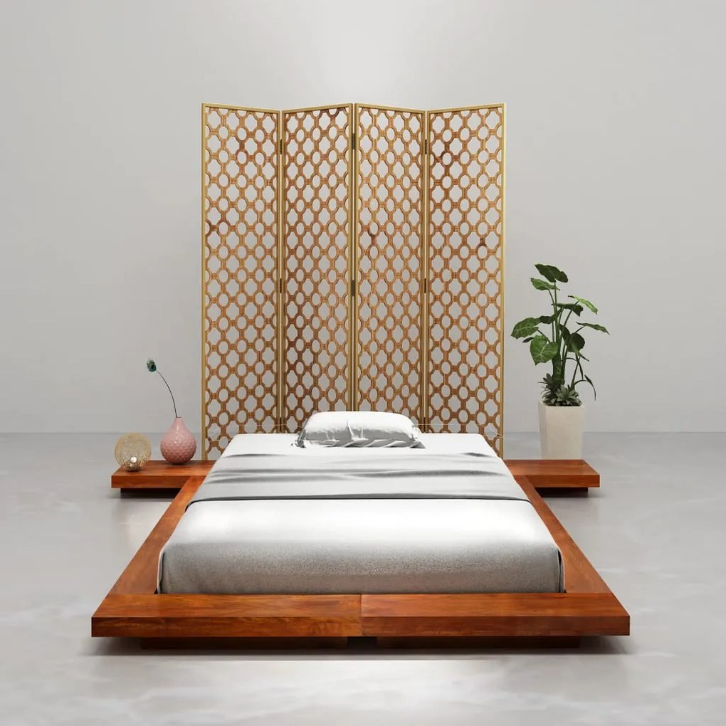 3056420 vidaXL Cadru pat futon, stil japonez, 100 x 200 cm, lemn masiv acacia