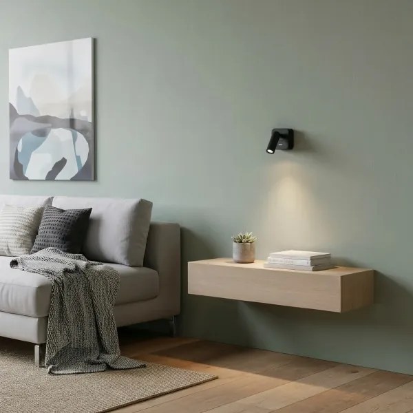 Spot LED de perete BEAN LED/3W/230V negru Ideal Lux