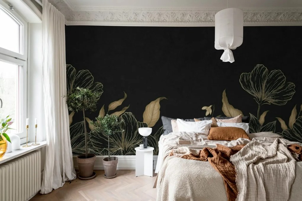 Tapet Floral Fantasy, Black, Rebel Walls