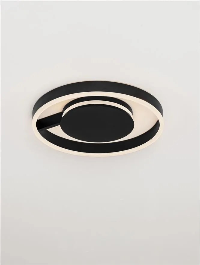 Lustra circulara aluminiu negru LED CCT SIENA 40cm