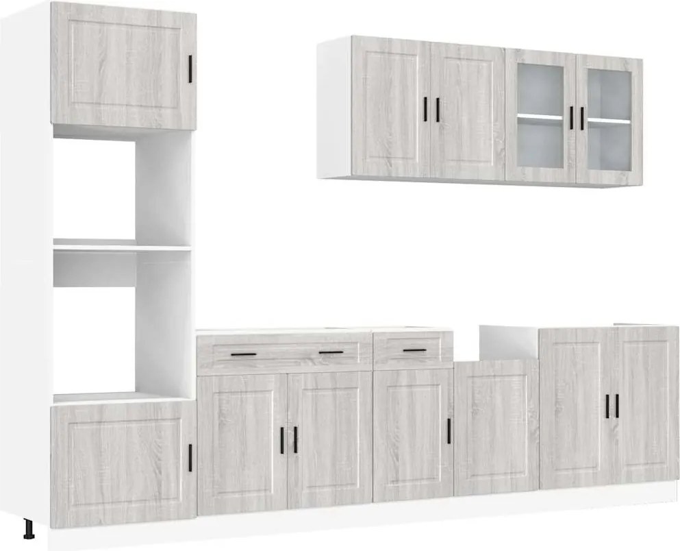 vidaXL Set de dulapuri de bucătărie 7 piese „Kalmar” lemn Sonoma gri