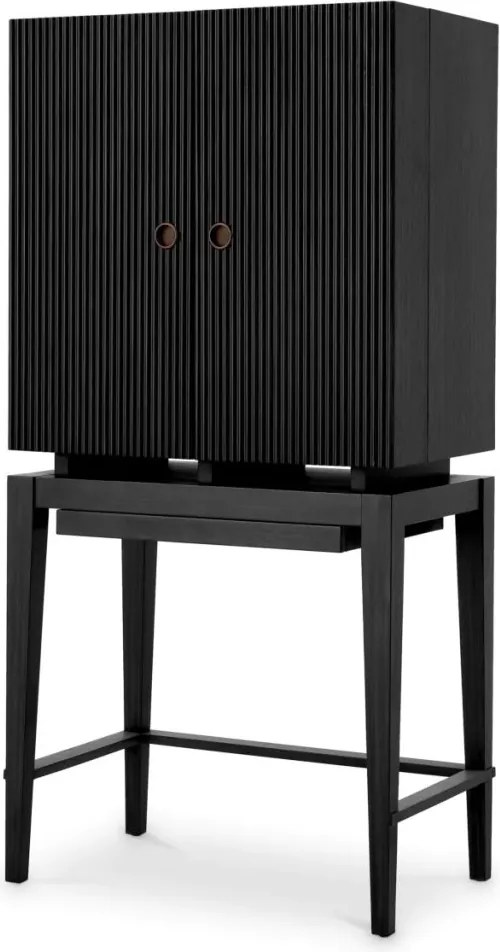 Bufet, Bar design LUX, Furnir de stejar gri carbune, Dimitrios