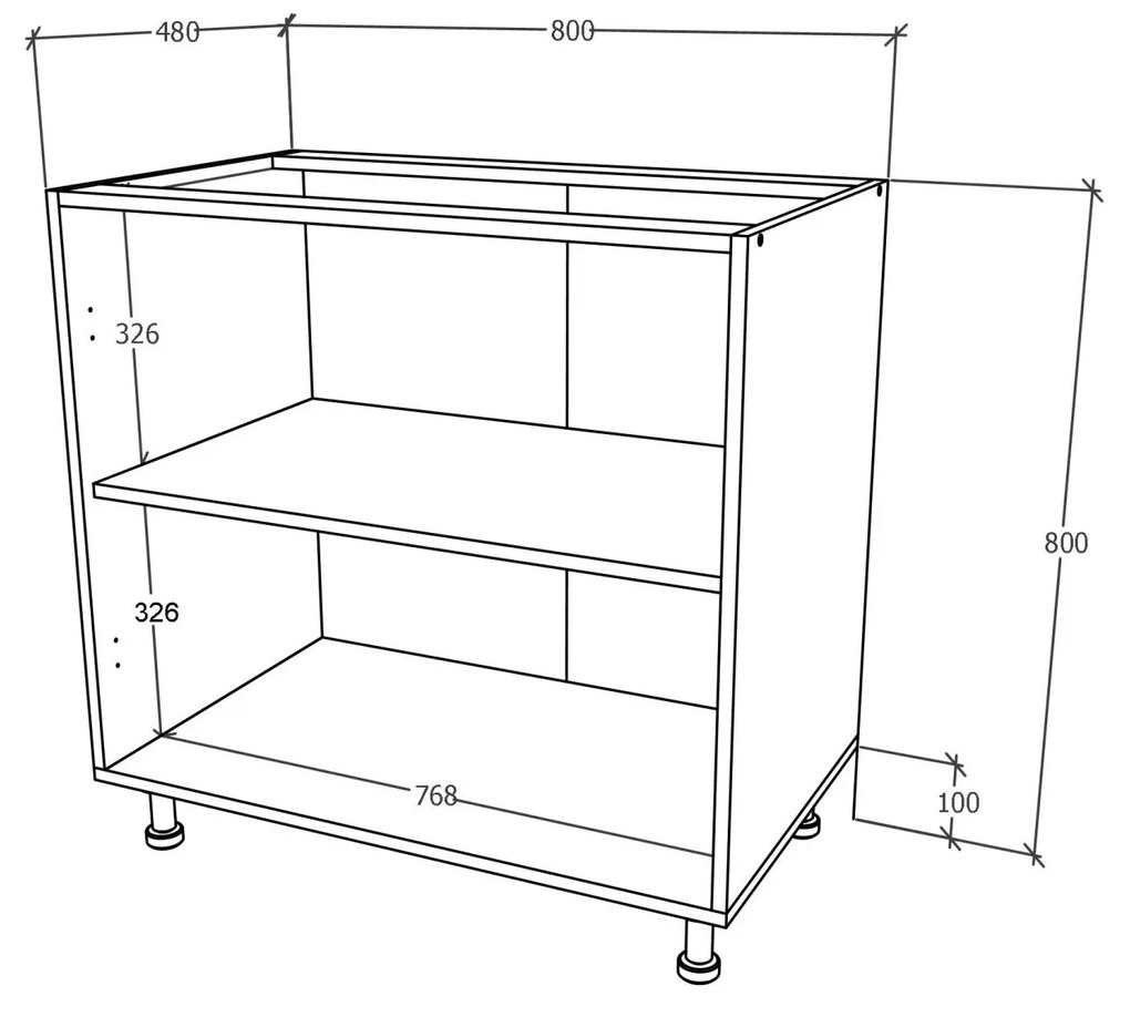 Corp haaus Karo, 2 Usi, Antracit/Alb, 80 x 50 x 80 cm