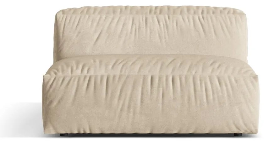 Modul pentru canapea modulară bej cu tapițerie din catifea (de mijloc) Martina – Micadoni