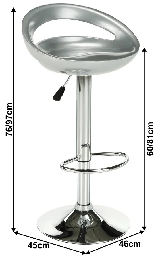 Zondo Scaun tip bar Drymen Nove (gri + Crom). 794743