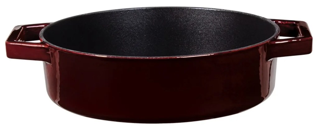 Cratiță din fontă emailată cu capac 26 cm, 2.5L – Berlinger Haus Burgundy Collection BH 6498, ideală pentru cuptor sau plită, gătit lent