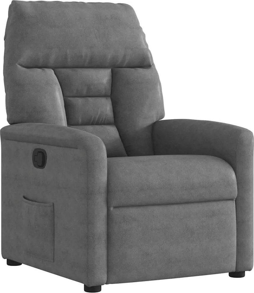 vidaXL Fotoliu rabatabil, gri închis, microfibră