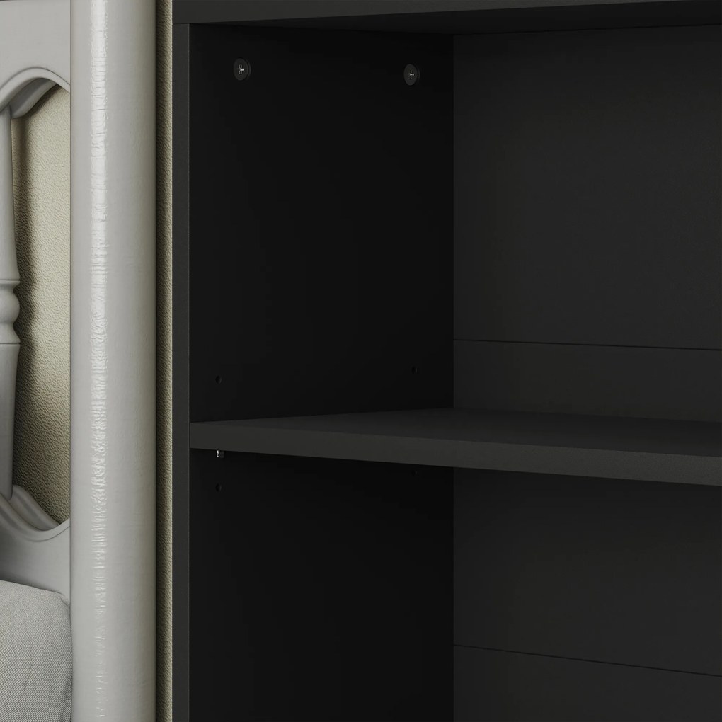HOMCOM Bibliotecă raft de depozitare 6 niveluri cu rafturi reglabile pentru living, dormitor, birou, 60x24x158,5cm, negru | Aosom Romania