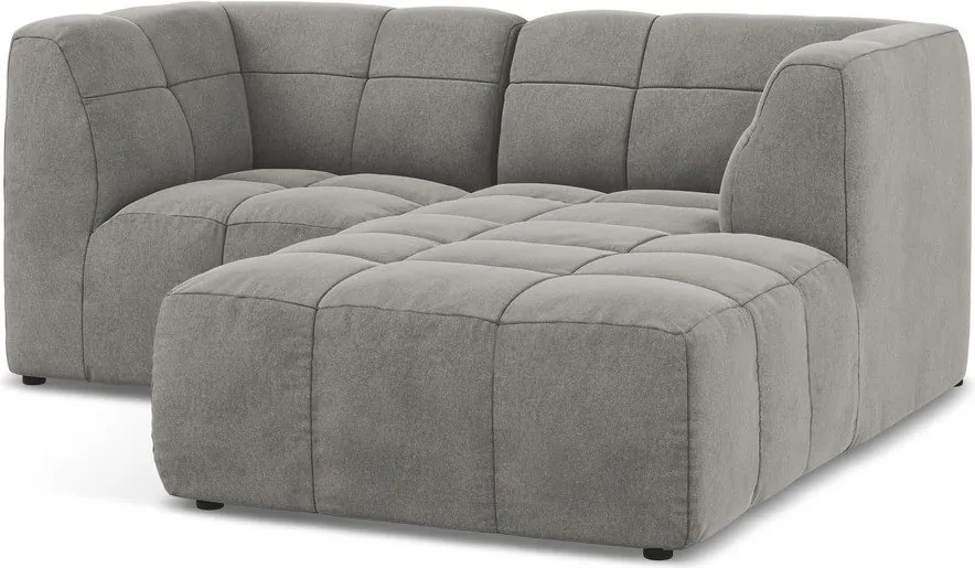 Colțar gri cu tapițerie din catifea (cu colț pe partea dreaptă/cu șezlong) Aloha – Makamii