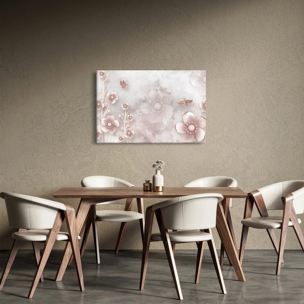 Tablou - Flori roz (90x60 cm)