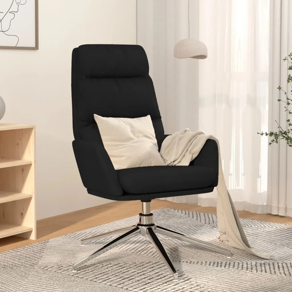 341136 vidaXL Scaun de relaxare, negru, material textil
