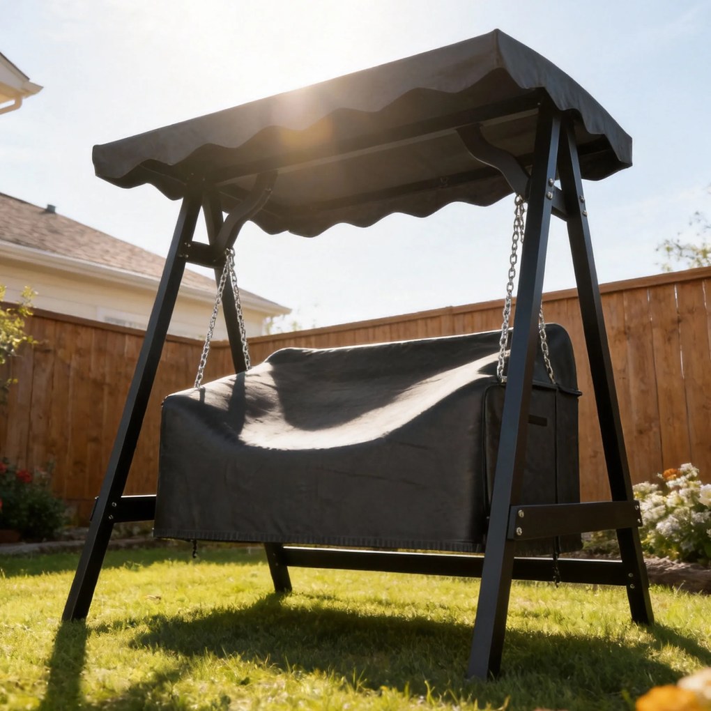 Outsunny Husă pentru leagăn de grădină 2 locuri, husă de protecție impermeabilă, rezistentă la vânt și la UV, material Oxford 420D | Aosom Romania