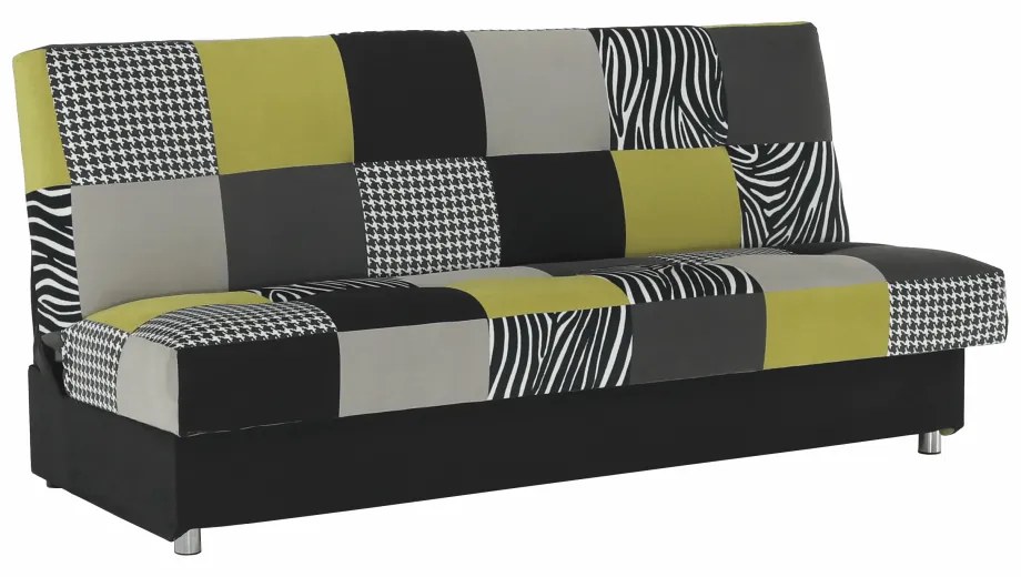 Canapea, textil verde gălbui/gri/negru, ALABAMA