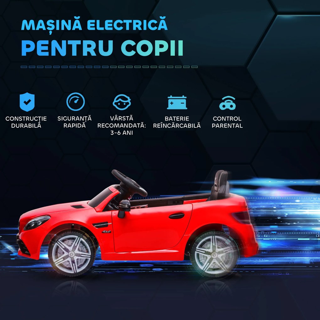 AIYAPLAY Mașină Electrică pentru Copii 3-6 Ani cu 2 Motoare, Telecomandă și Design Atrăgător, Dimensiuni 107x62,5x44 cm, Roșu | Aosom România