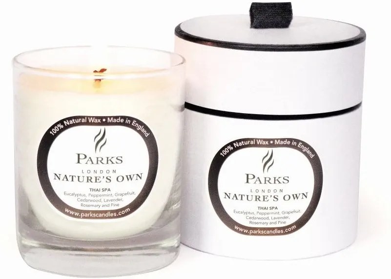 Lumânare parfumată Parks Candles London Thai Spa, aromă de eucalipt, mentă și grapefruit, durată ardere 45 de ore