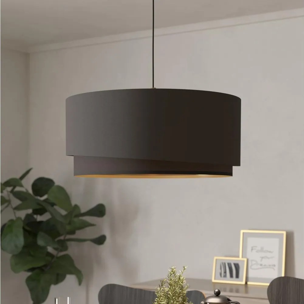 Eglo 39931 - Lustră suspendată pe cablu MANDERLINE 1xE27/40W/230V maro/auriu