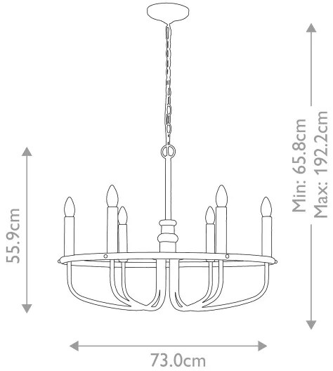 Lustră pe lanț Kichler KL-CAPITOL-HILL6-PNBR CAPITOL HILL 6xE14/40W/230V