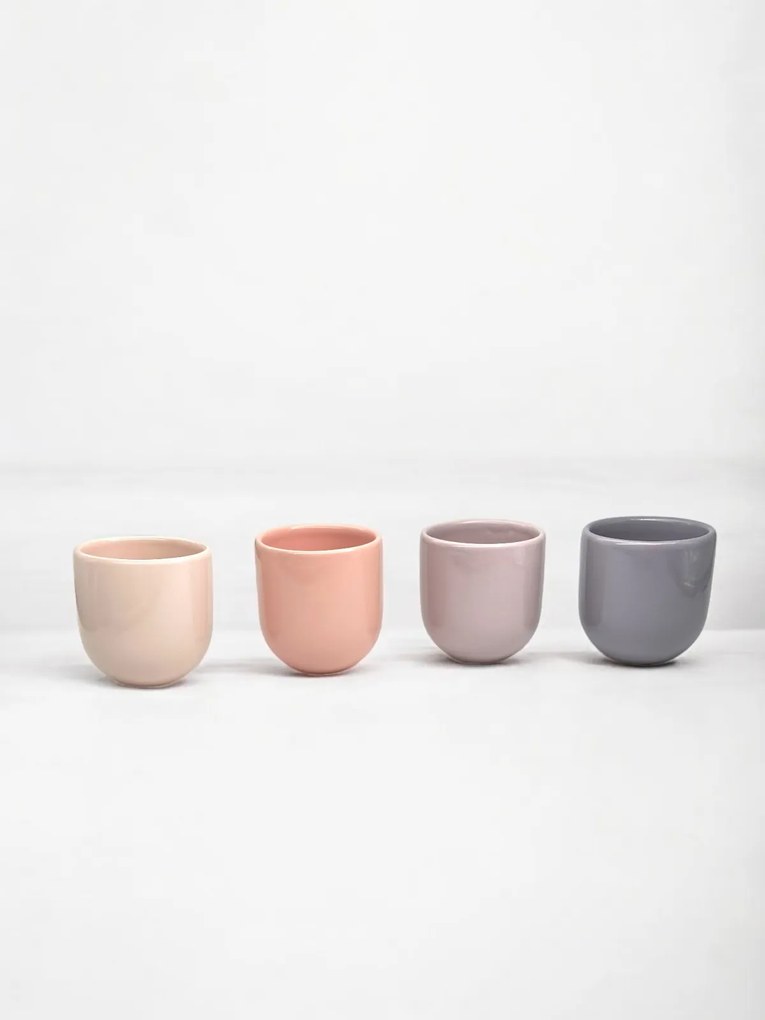 SET 4 PAHARE CAFEA CERAMICA NOVUM SPRINGTIME PASTEL 250ML