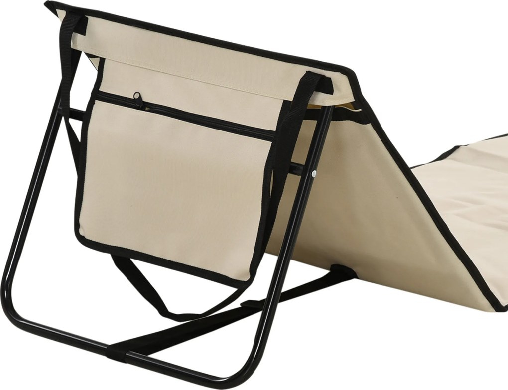 Outsunny Set 2 Șezlonguri Pliabile cu Unghi Reglabil și Buzunar cu Fermoar, 142x51x40 cm, Albastru | Aosom Romania