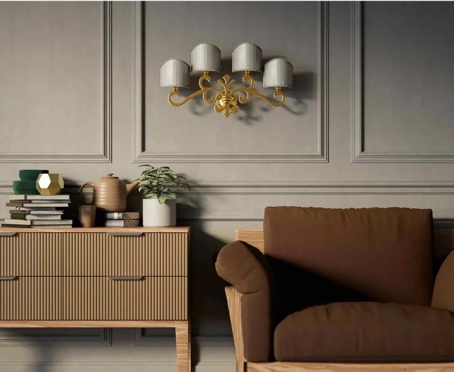 Aplica de perete stil clasic italian din alama Giglio