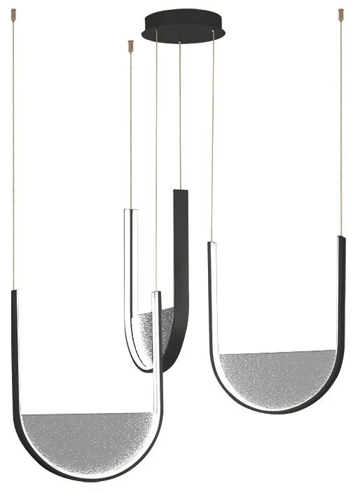 Lustra design modern LED DECO negru/ gri deschis
