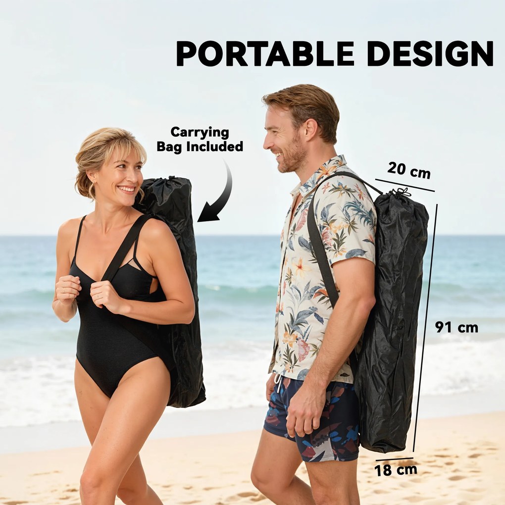 Outsunny Set de 2 Scaune Pliabile Rabatabile pentru Camping cu Suport Picioare Detașabil, Tetieră, Suport Pahar și Husă, Negru | Aosom Romania