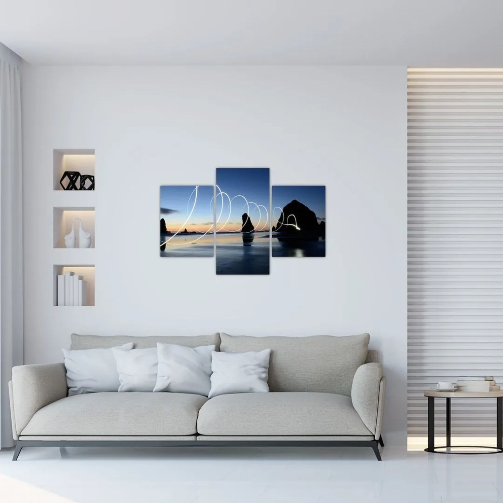 Tabloul - plaja în apus de soare (90x60 cm)
