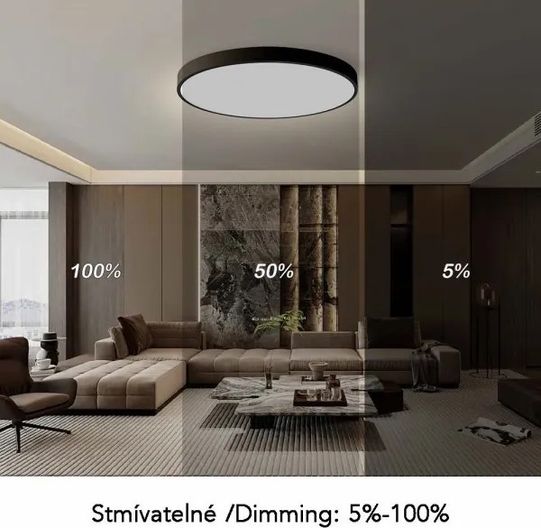 Immax NEO 07314L-LED Plafonieră dimabilă SEMPLICI 128W/230V Ø100 cm Wi-FiTuya negru + telecomandă