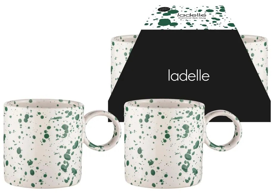 Căni alb-verde 2 buc. din gresie 450 ml Carnival – Ladelle