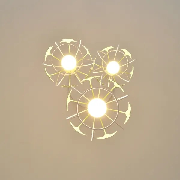 Lustră pe cablu pentru copii STARS 3xE27/15W/230V verde/alb