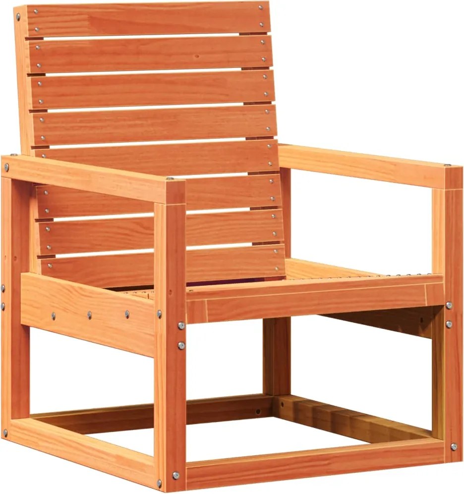 vidaXL Scaun de grădină, maro ceruit, 57,5x63x76 cm, lemn masiv de pin