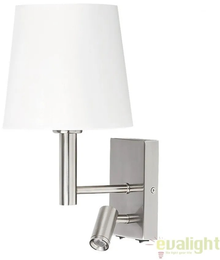 Aplica de perete moderna cu reader LED, finisaj crom, Harvey 6539 RX